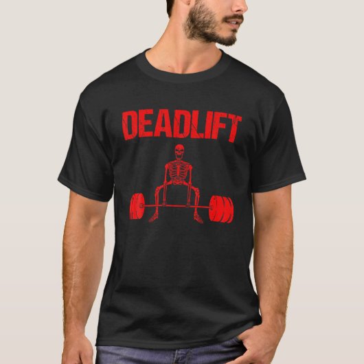 Funny Deadlift Skelet Fitness Cool Weeggewicht L T-shirt (Voorkant)
