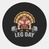 Funny Deadlifting Turkey Leg Day Thanksgiving Dead Ronde Sticker (Voorkant)