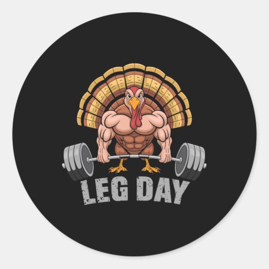 Funny Deadlifting Turkey Leg Day Thanksgiving Dead Ronde Sticker (Voorkant)