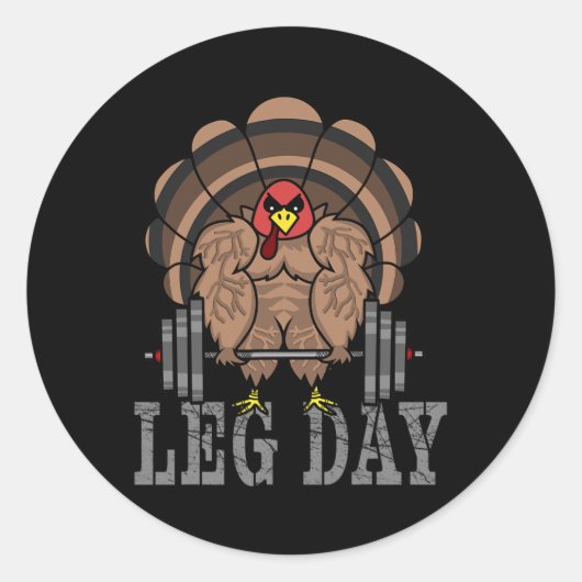 Funny Deadlifting Turkey Thanksgiving Leg Day Dead Ronde Sticker (Voorkant)