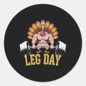 Funny Deadlifting Turkey Thanksgiving Leg Day Dead Ronde Sticker (Voorkant)