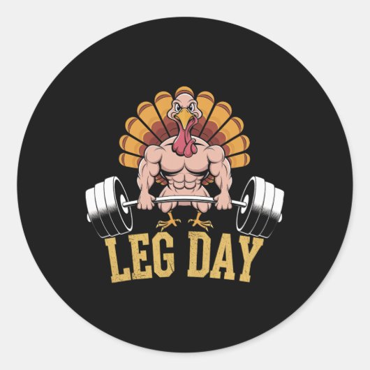 Funny Deadlifting Turkey Thanksgiving Leg Day Dead Ronde Sticker (Voorkant)