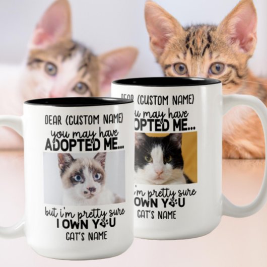 Funny Dear Cat Gezegde | De Foto & de Naam van de  Tweekleurige Koffiemok