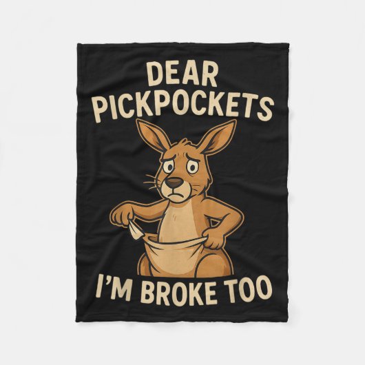 Funny Dear Ckckets I’m Broke Too Kangaroo  Fleece Deken (Voorkant)