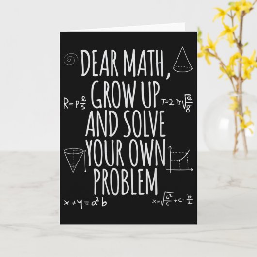 Funny Dear Math Grow Up Quote Problem Solver Kaart (Gele Bloem)