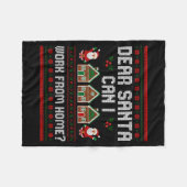 Funny Dear Santa Can I Work From Home Ugly Christm Fleece Deken (Voorkant (Horizontaal))