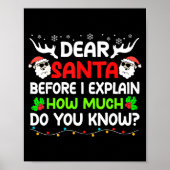 Funny Dear Santa I Can Explain Christmas For Kids Poster (Voorkant)