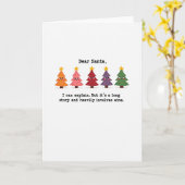 Funny Dear Santa Wine Card Colorful Trees Naughty  Kaart (Gele Bloem)
