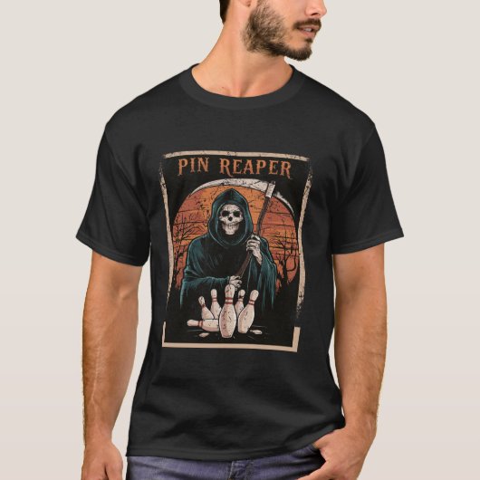 Funny Death Bowling Grim Reaper Bowler Cadeaus Man T-shirt (Voorkant)