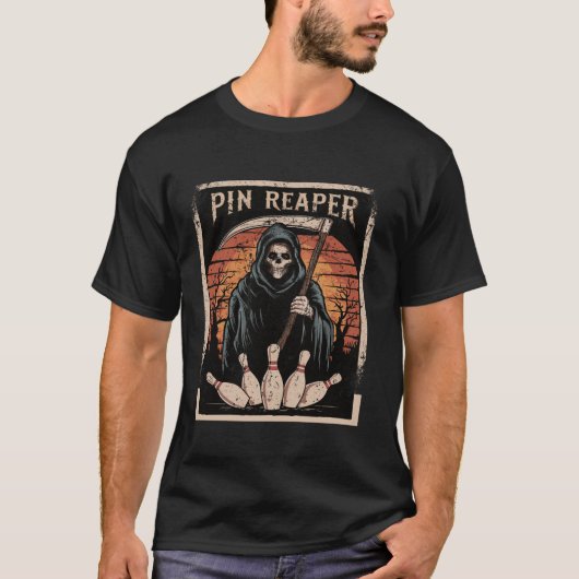 Funny Death Bowling Grim Reaper Bowler Cadeaus Man T-shirt (Voorkant)