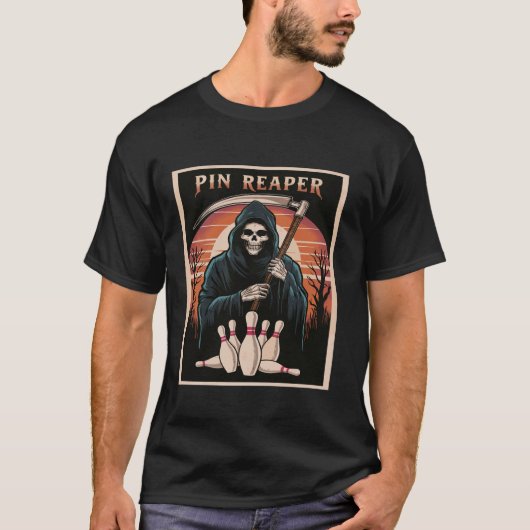 Funny Death Bowling Grim Reaper Bowler Cadeaus Man T-shirt (Voorkant)