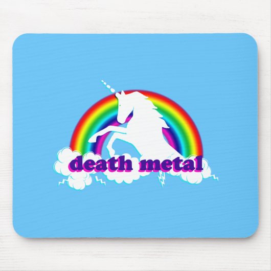 Funny Death Metal Unicorn en Rainbow Muismat (Voorkant)