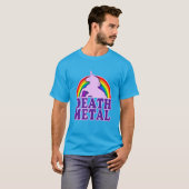 Funny Death Metal Unicorn Rainbow ( blik) T-shirt (Voorkant volledig)