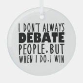 Funny Debate Team Champion Glas Ornament (Voorkant)