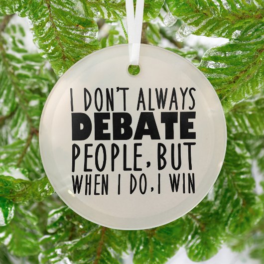 Funny Debate Team Champion Glas Ornament