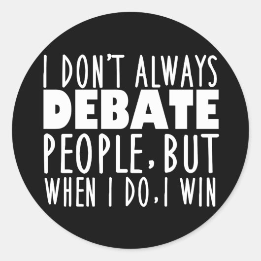 Funny Debate Team Champion Ronde Sticker (Voorkant)