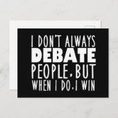 Funny Debate Team Champion Winner Quote Briefkaart (Voorkant / Achterkant)
