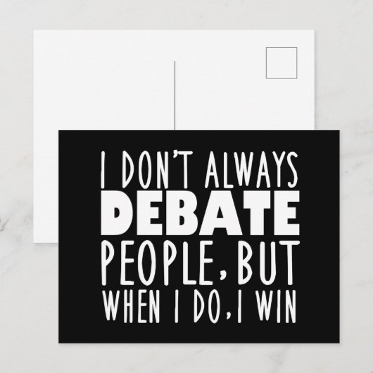 Funny Debate Team Champion Winner Quote Briefkaart (Voorkant / Achterkant)