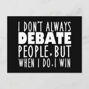 Funny Debate Team Champion Winner Quote Briefkaart
