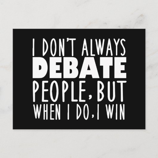 Funny Debate Team Champion Winner Quote Briefkaart (Voorkant)