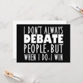 Funny Debate Team Winner Kaart (Voorkant / Achterkant in situ)