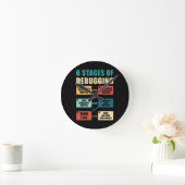 Funny Debugging Programmer Gift Coding Lover Ronde Klok (Huis)