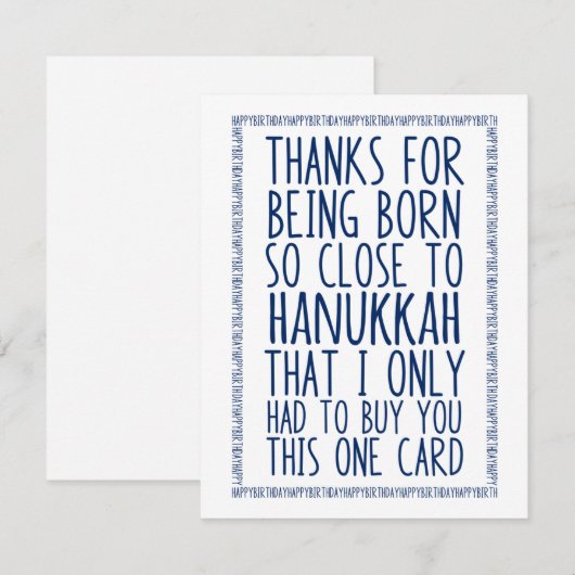 Funny December Birthday en Hanukkah Combination (Voorkant / Achterkant)