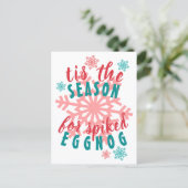 Funny December Winter Season Eggnog Quote Word Briefkaart (Staand voorkant)