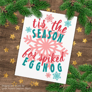 Funny December Winter Season Eggnog Quote Word Briefkaart