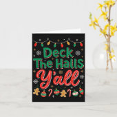 Funny Deck The Halls Y’all Christmas Humor  Kaart (Gele Bloem)