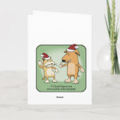 Funny Decorting the Dog Kerstmis Feestdagen Kaart (Achterkant)