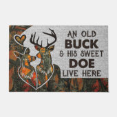 Funny Deer Couple Mat, Wedding Hunter Mat Decor (Voorkant)