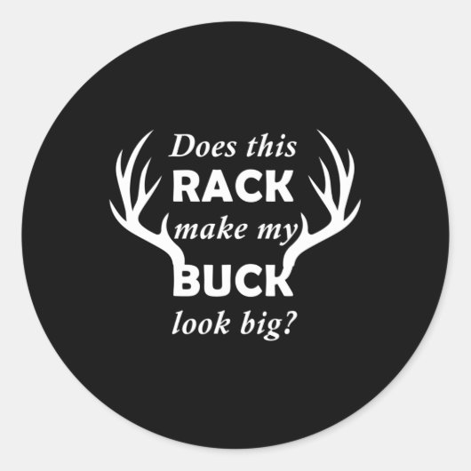 Funny Deer Hunter Rack Big Buck Ronde Sticker (Voorkant)