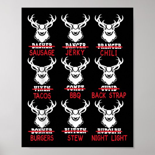 Funny Deer Hunter T-shirt Mannen Hunter Chri Poster (Voorkant)