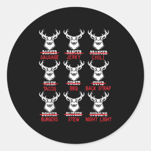 Funny Deer Hunter T-shirt Mannen Hunter Chri Ronde Sticker