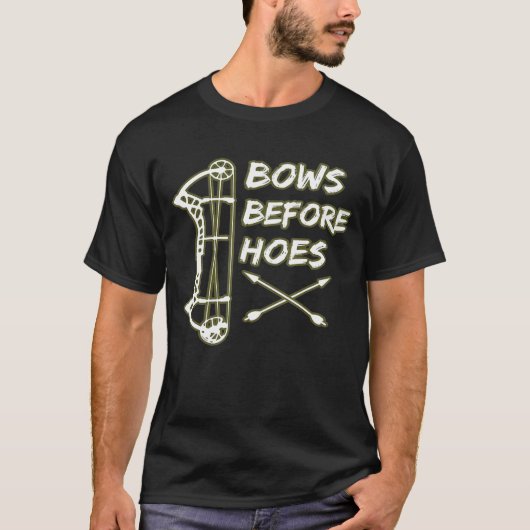 Funny Deer Hunting Archery Compound Bows before Ho T-shirt (Voorkant)