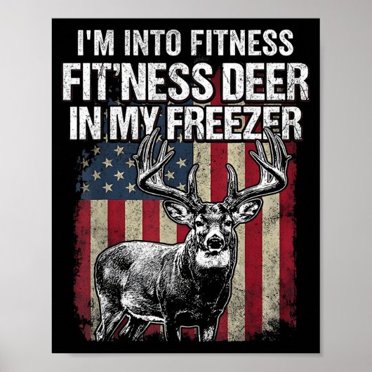 Funny Deer Hunting Art For Men Women Wildlife Hunt Poster (Voorkant)