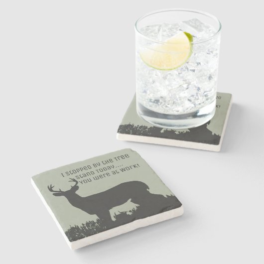 Funny Deer Hunting Bar Stone Onderzetters (Zijkant)