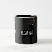 Funny Deer Hunting Black Metallic Gold Man Cave Tweekleurige Koffiemok (Center)