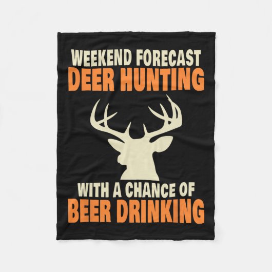 Funny Deer Hunting Fleece Deken (Voorkant)