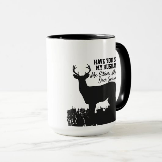 Funny Deer Hunting Husband Quote Mok (Voorkant rechts)