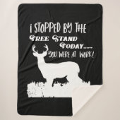 Funny Deer Hunting Mannen Black en White Hobby Sherpa Deken (Voorkant)