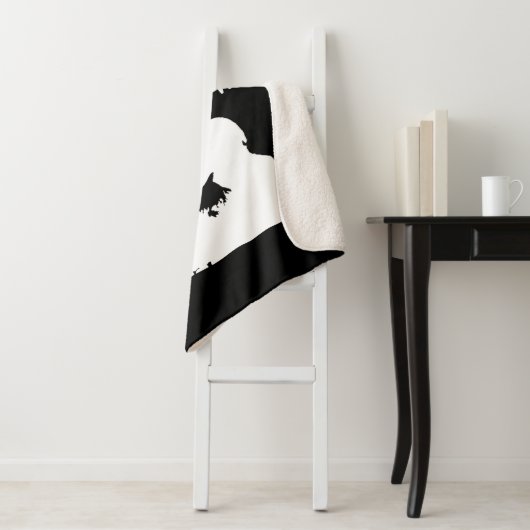 Funny Deer Hunting Mannen Black en White Hobby Sherpa Deken (In situ)