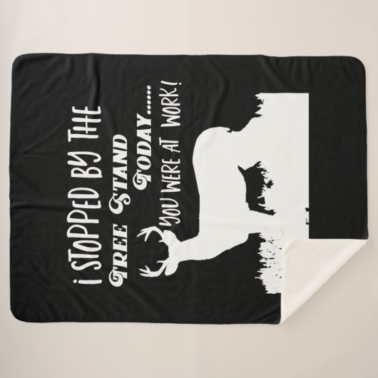 Funny Deer Hunting Mannen Black en White Hobby Sherpa Deken (Voorkant (horizontaal))