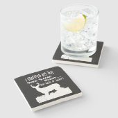 Funny Deer Hunting Quote Black Bar Stenen Onderzetter (Zijkant)