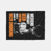 Funny Deer Hunting Season Hunter Drink bier voor Fleece Deken (Voorkant (Horizontaal))