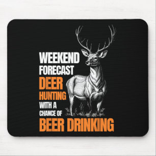 Funny Deer Hunting Season Hunter Drink bier voor Muismat