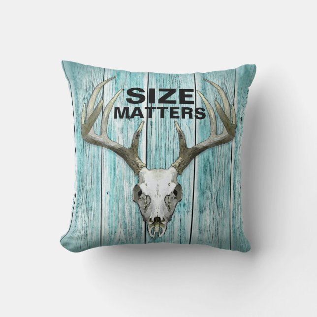 Funny Deer Hunting Size Matters Sierkussen (Voorkant)
