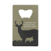 Funny Deer Hunting Tree Stand Bottle Open Creditkaart Flessenopener (Achterkant)