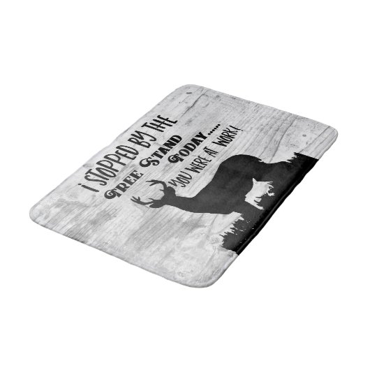 Funny Deer Hunting Tree Stand Whitetail Buck Quote Badmat (Gekanteld)